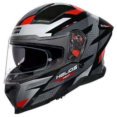 STUDDS HELIOS D2 CIRCUIT MATT BLACK N2 RED D/V (L)