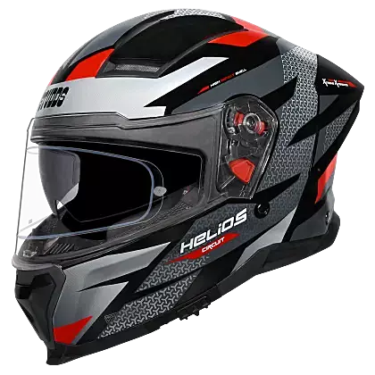STUDDS HELIOS D2 CIRCUIT MATT BLACK N2 RED D/V (L)