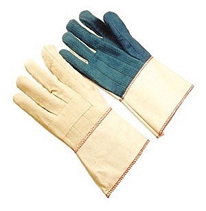 Heavy weight, green palm, triple layer with burlap, gauntlet cuff