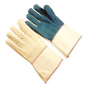 Heavy weight, green palm, triple layer with burlap, gauntlet cuff