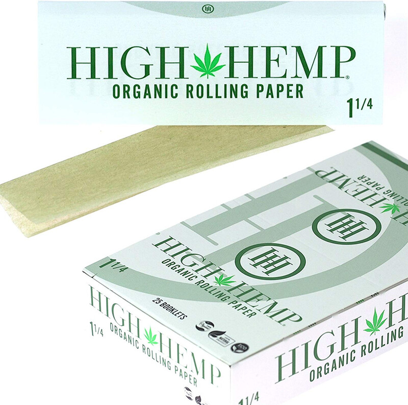 HIGH HEMP ORGANIC ROLLING PAPER 1 1/4 SIZE 25 COUNTT