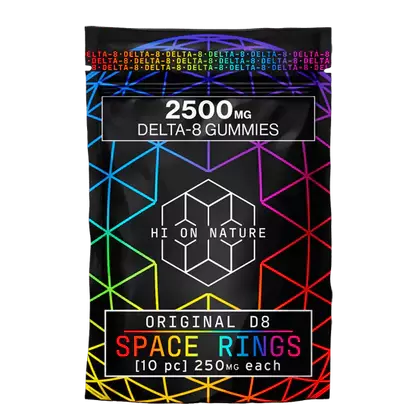 HI ON NATURE ORIGINAL D8 SPACE RINGS 2500MG 10PC