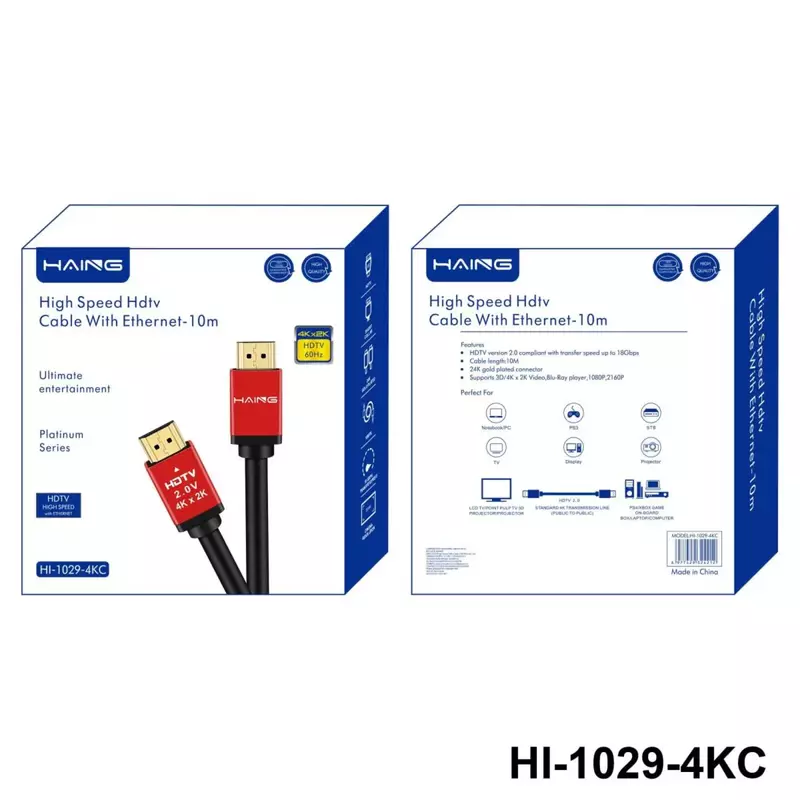 HAING HDTV High Speed With Ethernet HI-1029-4KC-10M