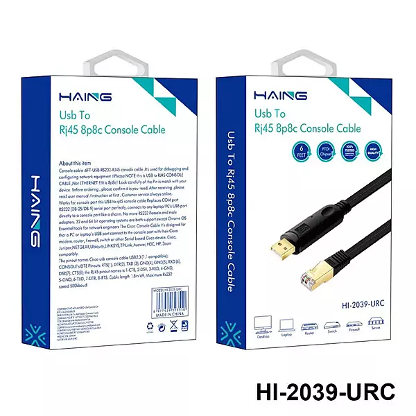 HAING  USB To Rj45 8p8c Console Cable 1.8M HI-2039-URC