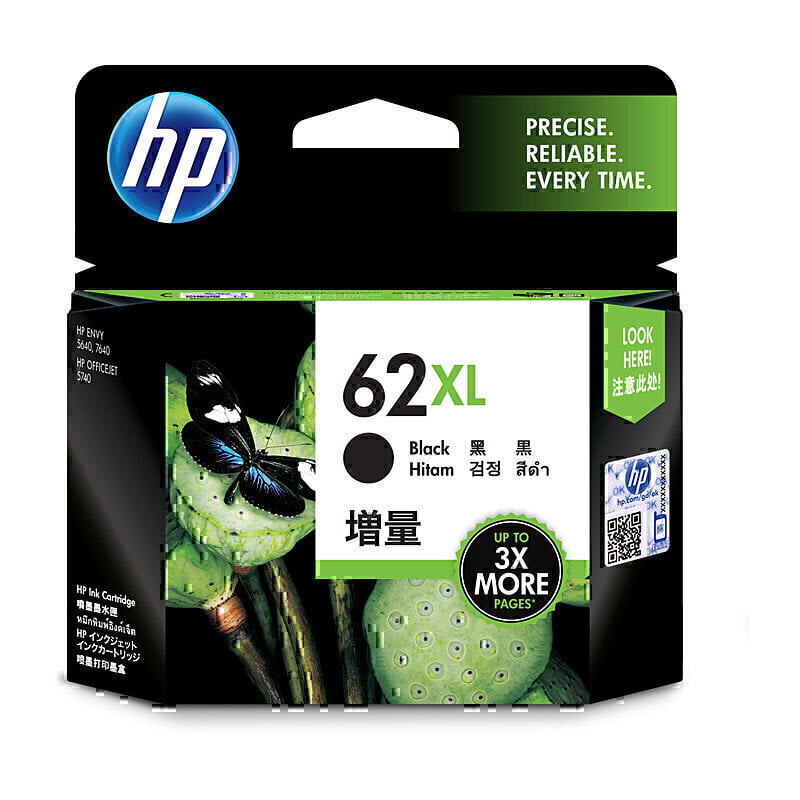 HP #62XL Black Original Ink Cartridges C2P05AA