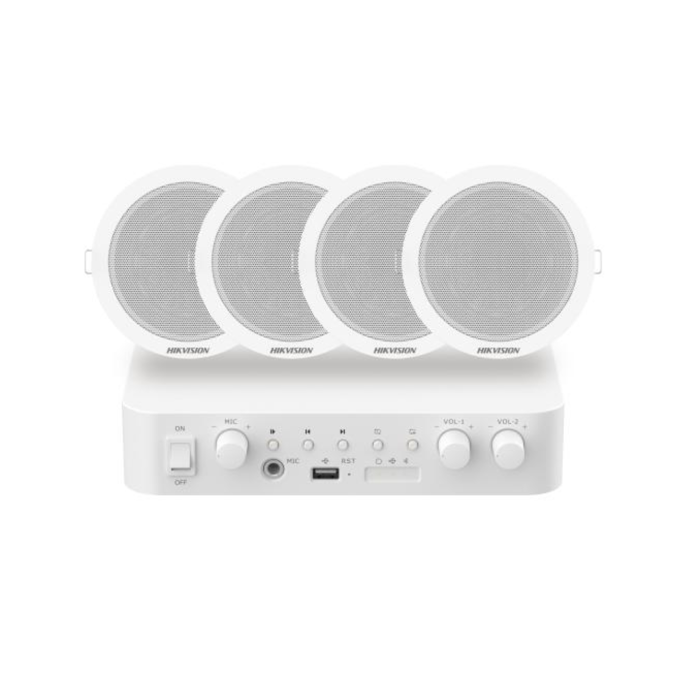 HIKVISION Analog Audio Kit with 60W Analog Amplifier and 4* 6W Ceiling Speakers