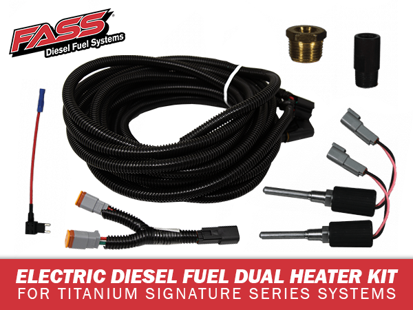 FASS dual electric heater kit graphic for Titanium Signature Series fuel systems FASS dual electric heater kit graphic for Titanium Signature Series fuel systems