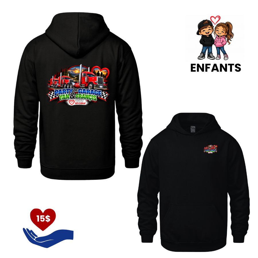 Enfant Hoodie Noir - Party de Garage Enfant Hoodie Noir - Party de Garage