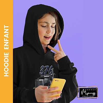 Hoodie Enfant noir - 376 Truck show
