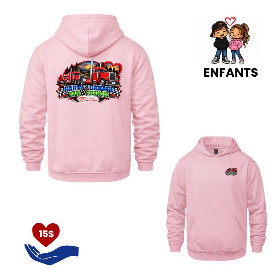 Enfant Hoodie Rose - Party de Garage Enfant Hoodie Rose - Party de Garage