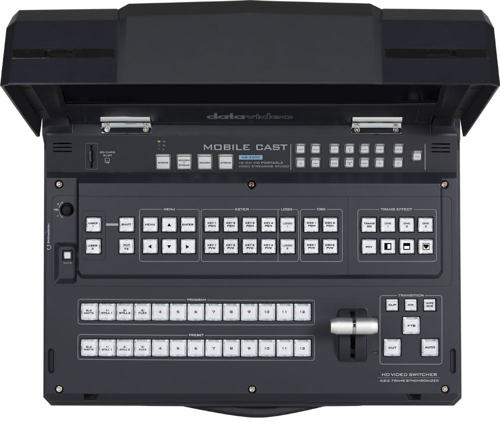 DATAVIDEO HS-3200 -  HD 12-Channel HD Portable Video Streaming Studio