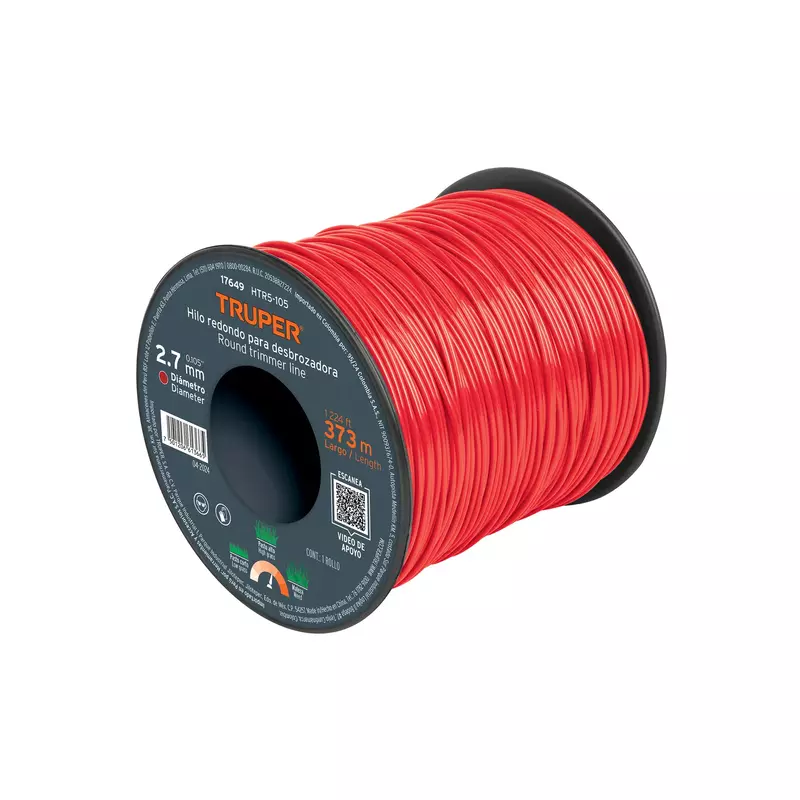 Carrete con 373 m de hilo redondo 2.7 mm para desbrozadora - HTR5-105 / 17649