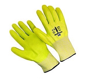 HPPE Hi-Vi green cut 5 foam nitrile glove