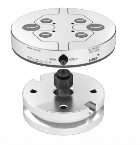 SOLIDPoint 52mm plate, 650103 round, 157mm, for Matsuura round pallet, w/ 95 mm bolt hole circle (SX0340)