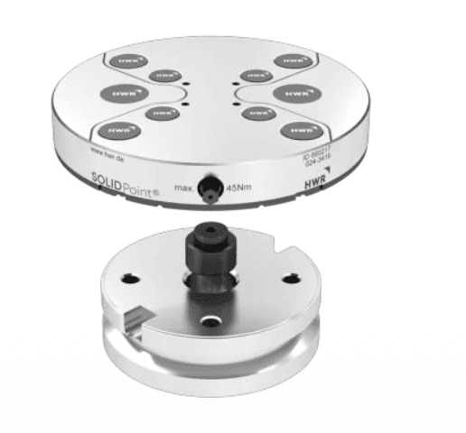 SOLIDPoint 96/52mm plate, 660207 round, 196mm, for Makino round pallet, w/ 95 mm bolt hole circle (SX463)