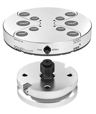 SOLIDPoint 96/52mm plate, 660217 round, 176mm, for Makino round pallet, w/ 95 mm bolt hole circle (SX375)