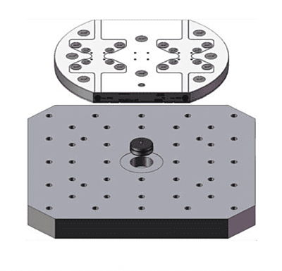 SOLIDPoint 96/52mm plate, 6900381 rectangular, 320mm x 384mm, for Matsuura square pallet, 19.7" x 19.7"  (SX402), 8 bolts,
