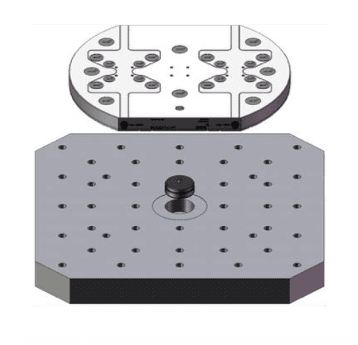 SOLIDPoint 96/52mm plate, 6900381 rectangular, 320mm x 384mm, for Matsuura square pallet, 19.7" x 19.7" (SX402), 8 bolts, SOLIDPoint 96/52mm plate, 6900381 rectangular, 320mm x 384mm, for Matsuura square pallet, 19.7" x 19.7" (SX402), 8 bolts,