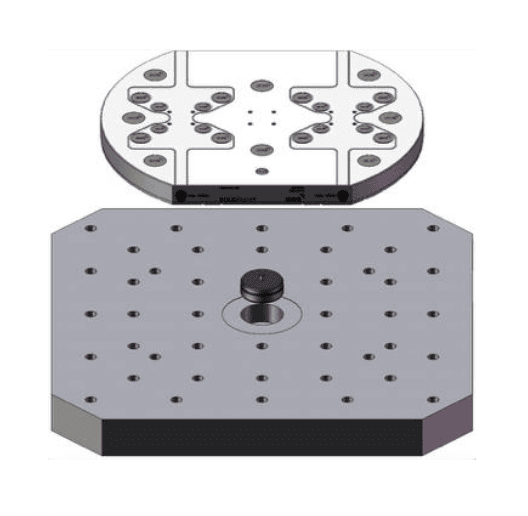 SOLIDPoint 96/52mm plate, 6900381 rectangular, 320mm x 384mm, for Matsuura square pallet, 19.7" x 19.7" (SX403), 4 bolts, SOLIDPoint 96/52mm plate, 6900381 rectangular, 320mm x 384mm, for Matsuura square pallet, 19.7" x 19.7" (SX403), 4 bolts,
