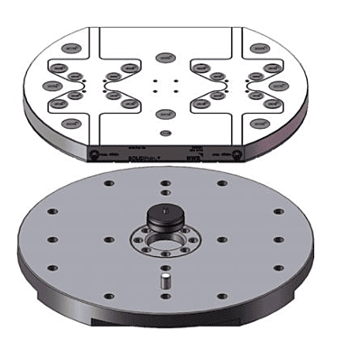 SOLIDPoint 96/52mm plate, 6900381 rectangular, 320mm x 384mm, for Matsuura square pallet, 500 x 500 (SX403), 8 bolts,