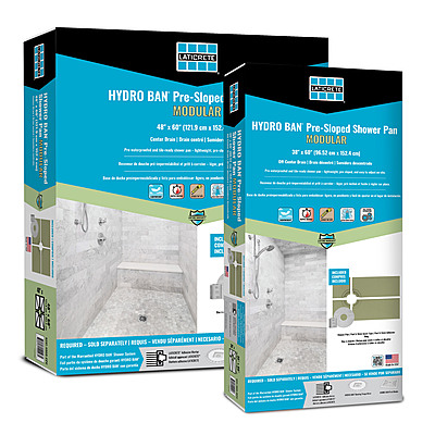 LATICRETE - HYDRO BAN® Modular Pre-Sloped Shower Pan 38x60 Off-Center Drain