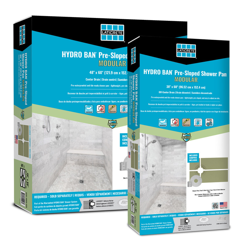 LATICRETE - HYDRO BAN® Modular Pre-Sloped Shower Pan 38x60 Off-Center Drain
