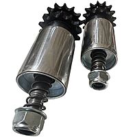 Chain-Driven Conveyor Roller Assembly — 12T x #40 Pitch, 2.00" OD x 4.00" Face, 1/2"-13 Stud — Pair