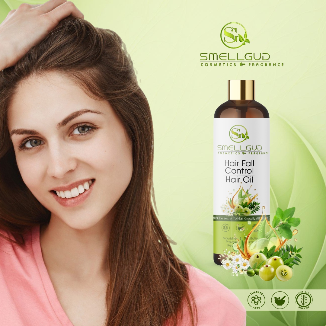 Smellgud Cosmetics Ayurvedic Oil for Hair Fall Control | Reduces Hairfall and Supports New Hair Growth | 21 Ayurvedic Herbs | 100ml
