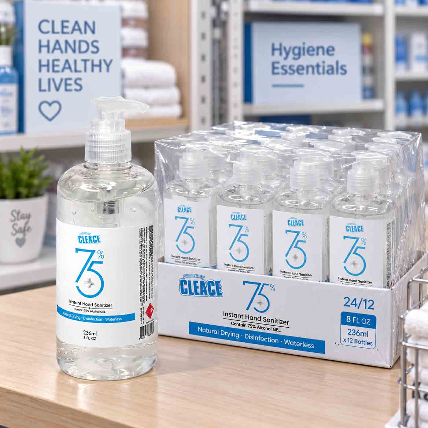 Hand Sanitizer Cleace 8oz 24/12
