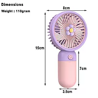 Portable Rechargeable Handheld Mini Fan with 3 Speed Modes - Assorted Colours