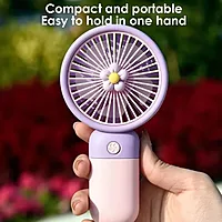 Portable Rechargeable Handheld Mini Fan with 3 Speed Modes - Assorted Colours