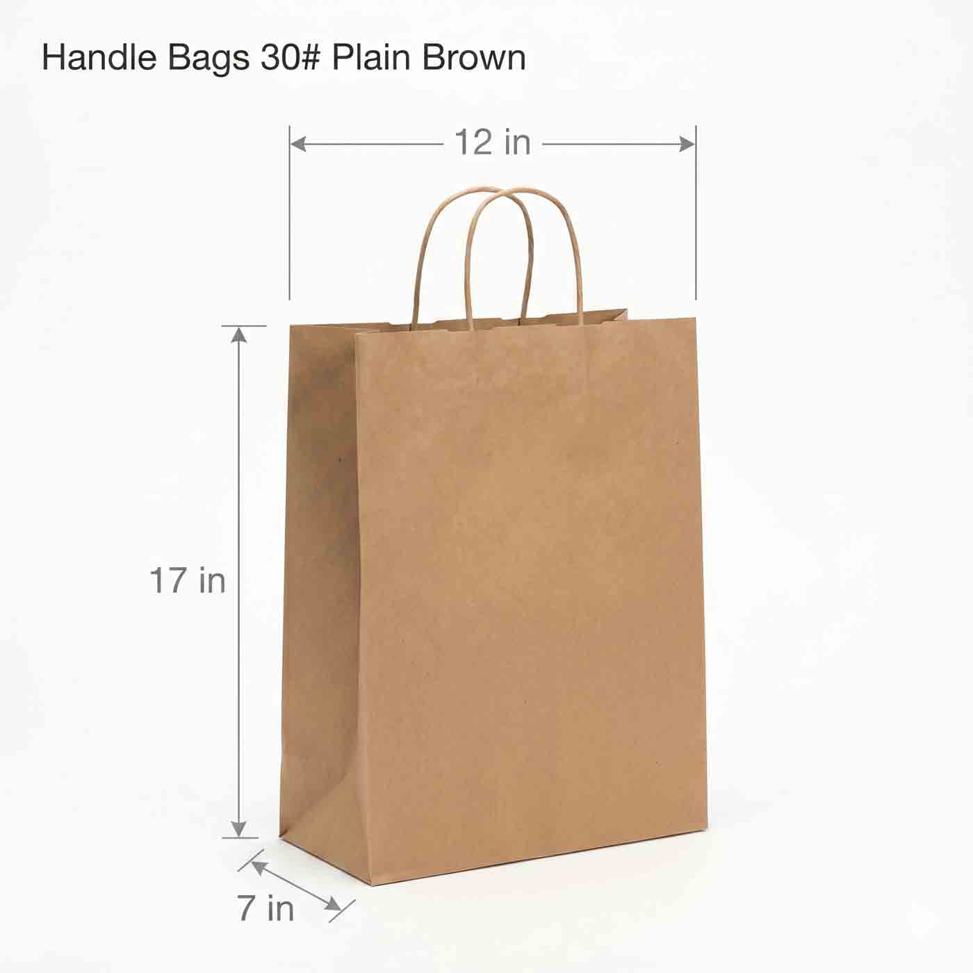 Handle Bags 30# Plain Brown 5/50