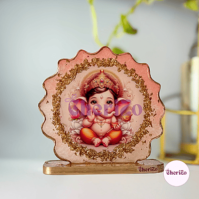 Handmade Resin Ganesha Idol | Decorative Resin Stands for Pooja, Home Temple, Housewarming, Car Dashboards, Office Desks, Home Decor & Festive Giftings