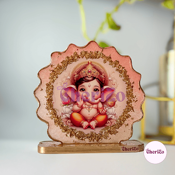 Handmade Resin Ganesha Idol | Decorative Resin Stands for Pooja, Home Temple, Housewarming, Car Dashboards, Office Desks, Home Decor & Festive Giftings