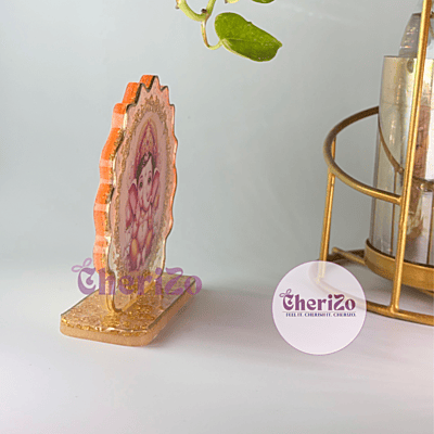 Resin Ganesha Idol with decorative base – handmade by Cherizo for home decor