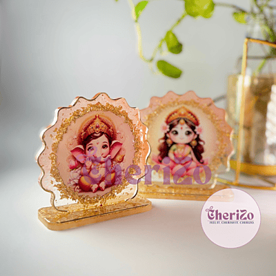 Resin Ganesha Idol on decorative base – handcrafted by Cherizo