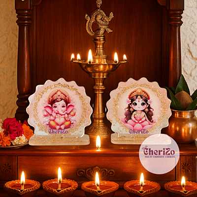 Resin Lakshmi Idol with intricate detailing – Cherizo Handmade Decor