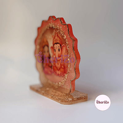 Handmade Resin Laxmi Ganesh Idols in 1 | Decorative Resin Stands for Pooja, Home Temple, Housewarming, Car Dashboard, Office Desk & Festive Giftings