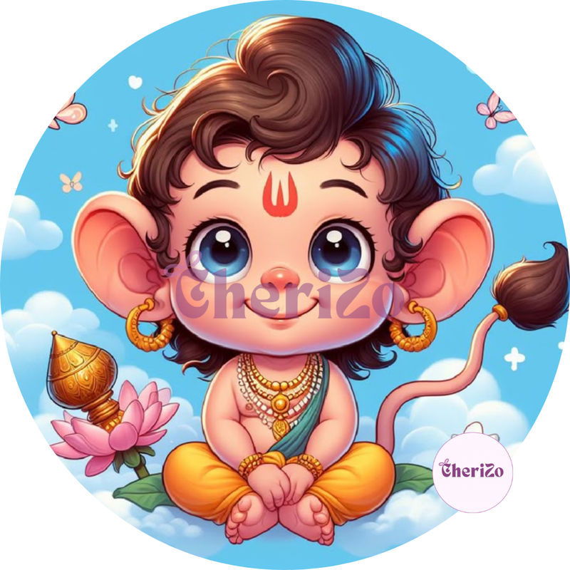 Little Hanuman Goddess Idol Stickers | Cute Divine Stickers for DIY Arts & Crafts, Resin Stands, Dashboards, Pooja Rooms, Wall Hangings & Festive Decors
