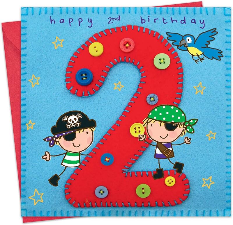 Happy 2nd Stitches Birthday Card - Pirates
