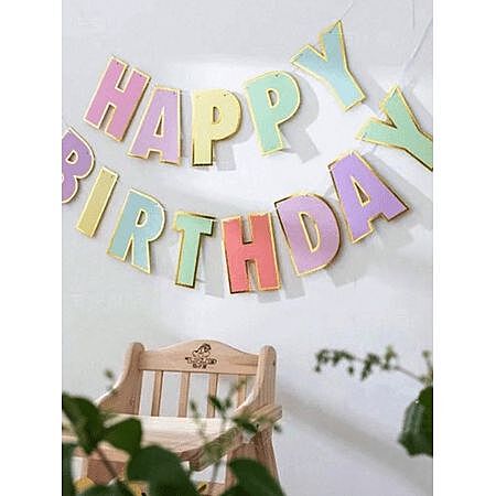 Happy Birthday Banner – Pastel