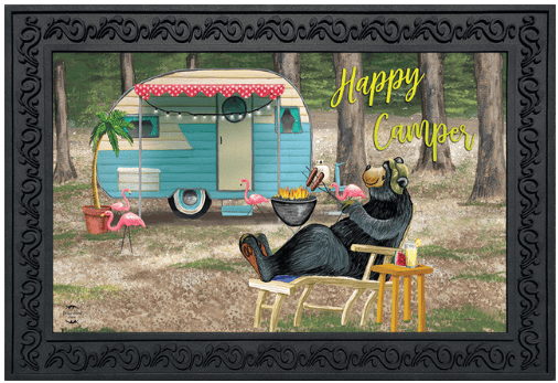 Happy Camper Bear Doormat
