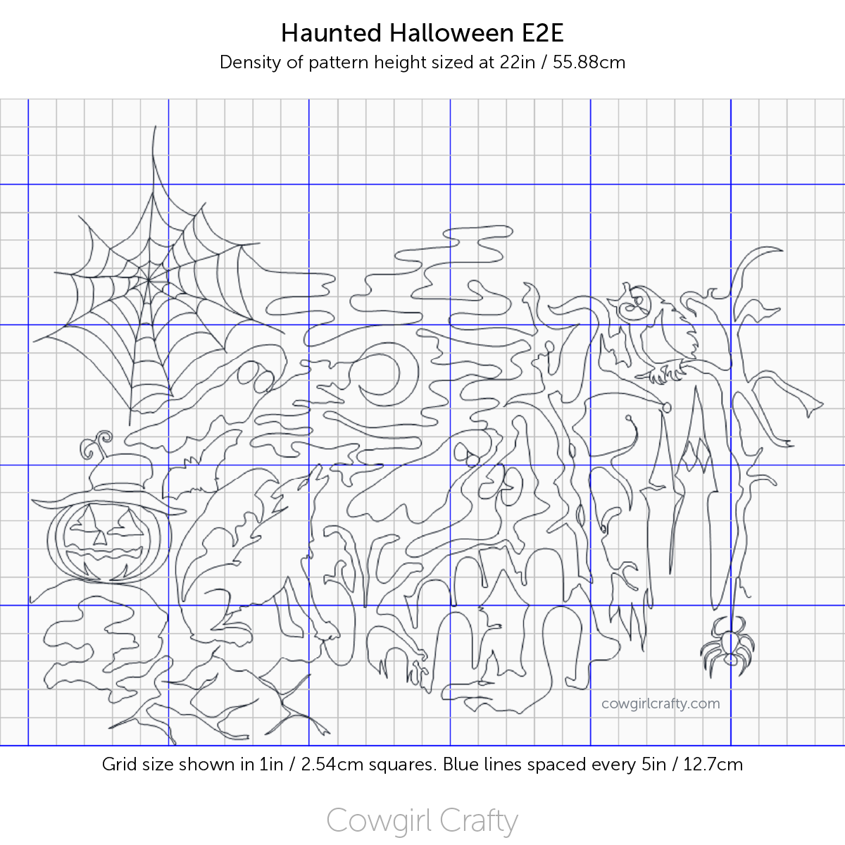 Haunted Halloween Large Edge-to-Edge | Artistic Longarm Digital Quilting Pattern