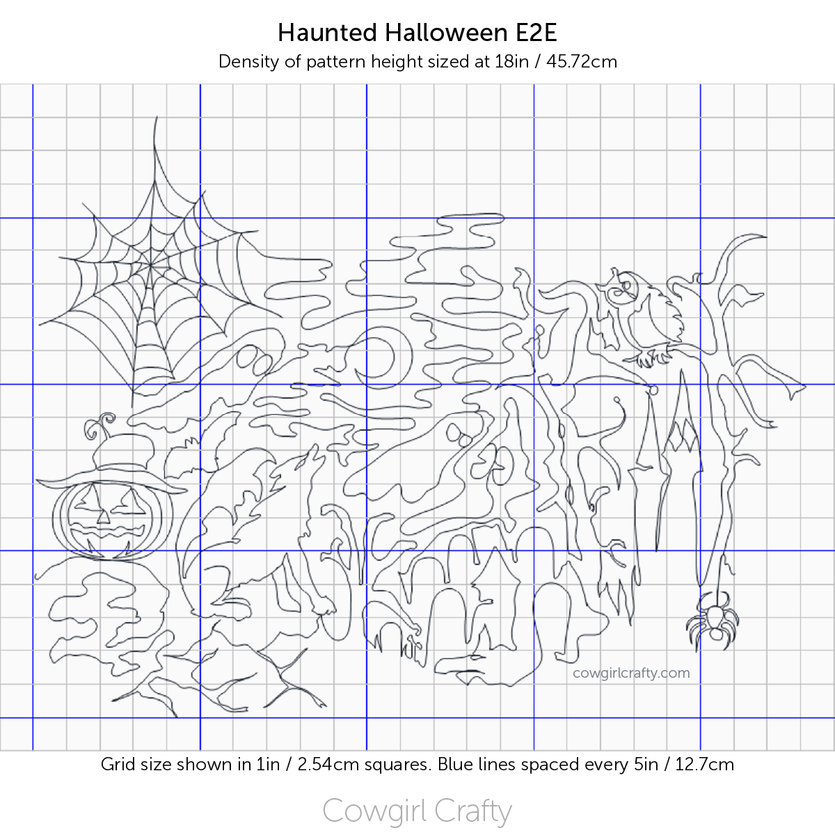 Haunted Halloween Large Edge-to-Edge | Artistic Longarm Digital Quilting Pattern