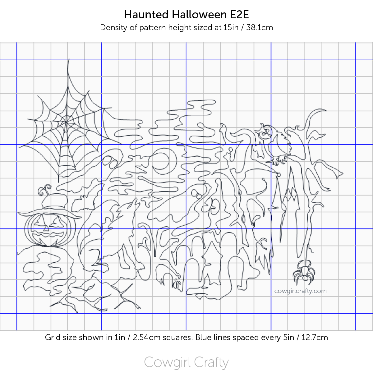 Haunted Halloween Large Edge-to-Edge | Artistic Longarm Digital Quilting Pattern