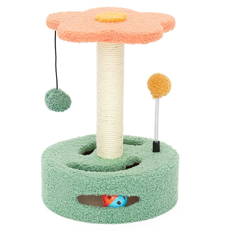 Sunflower Cat Scratching Post with Toys