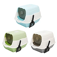 Luxury Enclosed Cat Litter Box with Swing Door & Scoop – Odor Control & Easy Clean