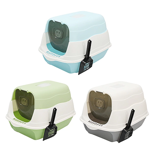 Luxury Enclosed Cat Litter Box with Swing Door & Scoop – Odor Control & Easy Clean