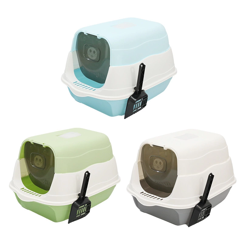 Luxury Enclosed Cat Litter Box with Swing Door & Scoop – Odor Control & Easy Clean