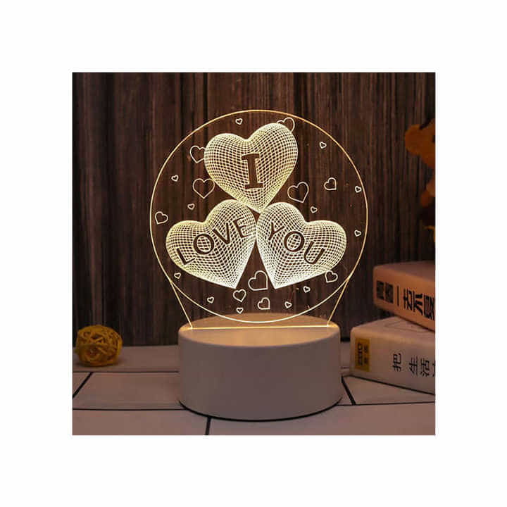 I LOVE U - ROMANTIC LOVE 3D ACRYLICLED LAMP GIFT ITEM